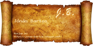 Jónás Bartos névjegykártya