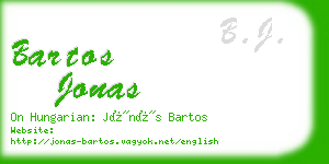 bartos jonas business card